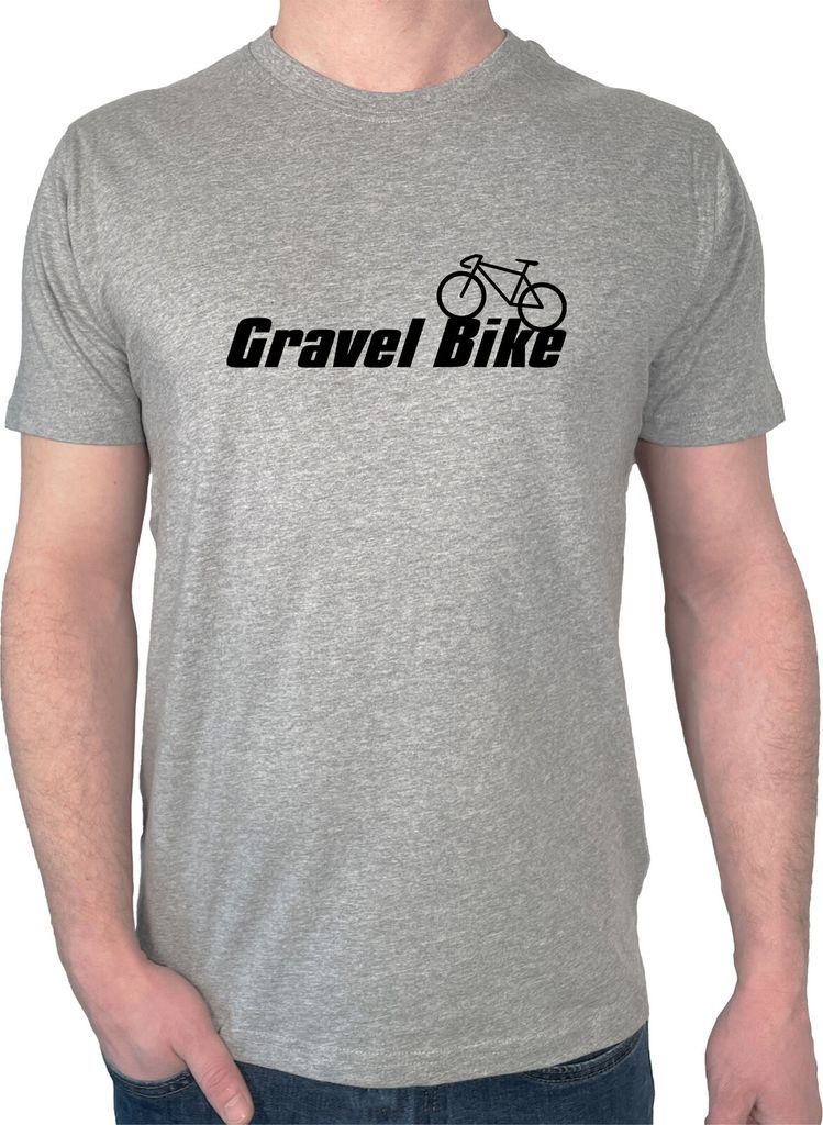 Huuraa Mens T-Shirt Gravel Bike Fahrrad Geschenk Größe XL Sport Grey Bio Baumwolle Fairtrade Gravel Bike Präsent