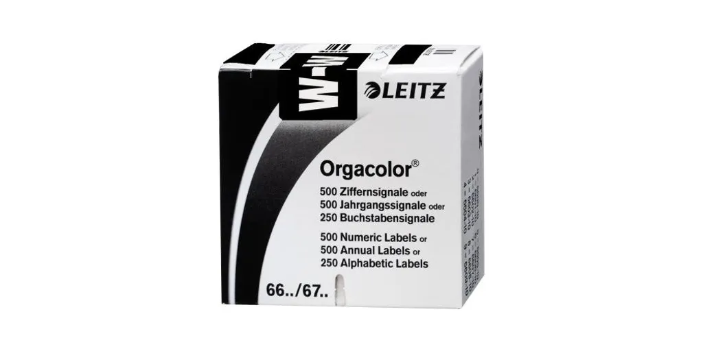 LEITZ Lettres d'identification Orgacolor W en rouleau noir - Indexation