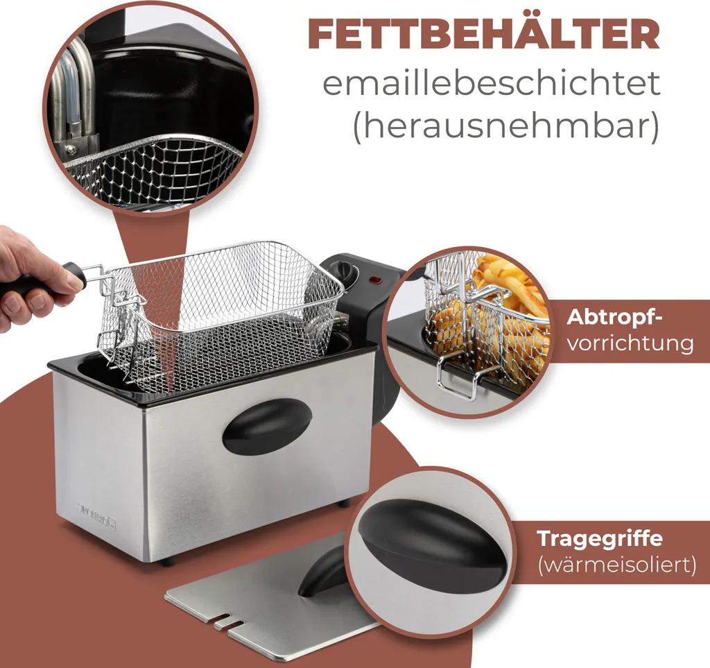 Friteuse en acier inoxydable 3L Clatronic FR 3586 - Cuisson précise - 4