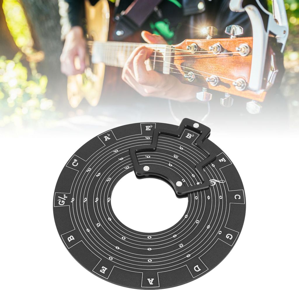 Kreis der Quinten Rad Musiktheorie Disc Zubehör Melodie Werkzeug Metall für Gitarre Bass Klavier Instrumente Lernen Schwarz