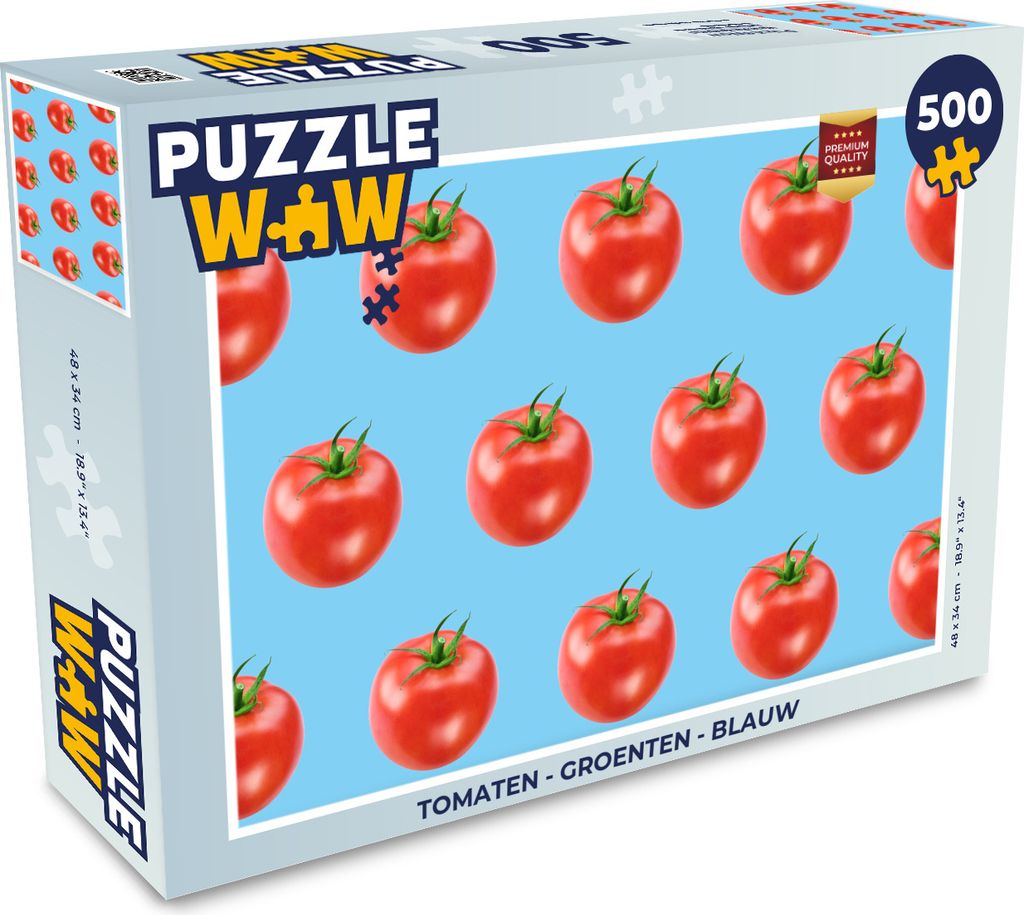 MuchoWow Puzzle 500 Teile Tomaten - Gemüse - Blau - 500 Teile - Kinder - Selberbauen - Puzzlespiele