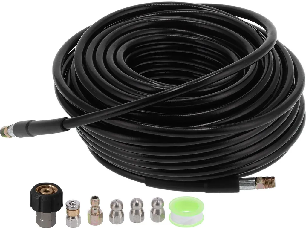 Kit déboucheur canalisation 5800 PSI, tuyau 30m avec raccord NPT 1/4