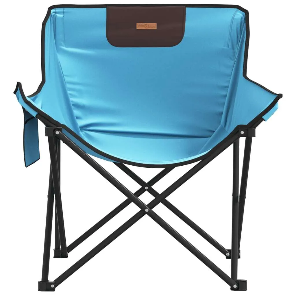 Chaises de camping pour pique-nique et plage pliables bleu clair - 2 pcs