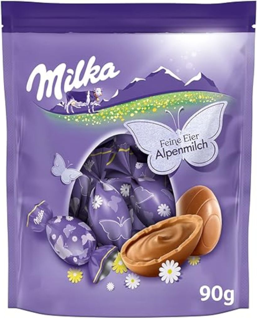 Milka Alpenmilch Schokoladeneier mit cremiger Füllung Packung 90g