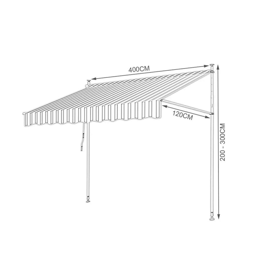 Jopassy Tenda Balcone 4M Blu e Bianco | Tenda Sole Bracci Articolati