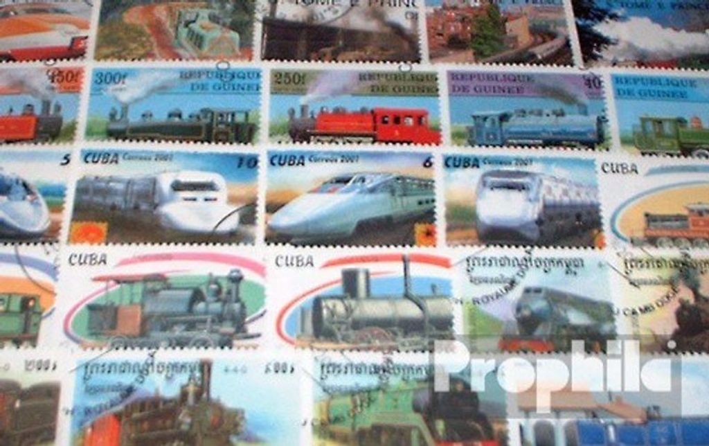 Briefmarken Motive 100 verschiedene Eisenbahn Marken