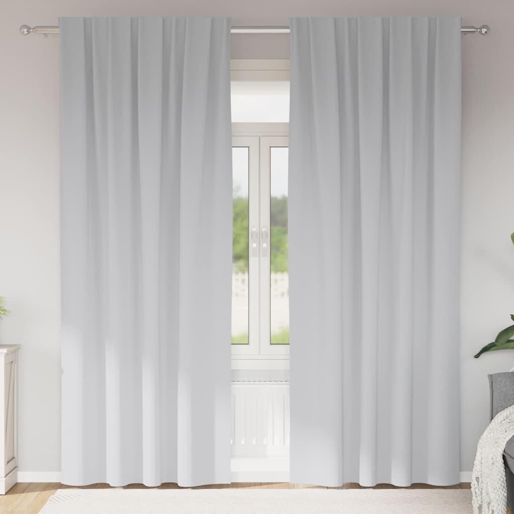 Möbel Vorhänge mit Vorhängen 2 pcs Hellgrau 260 x 140 cm Polyester - Gardinen & Vorhänge 4107462