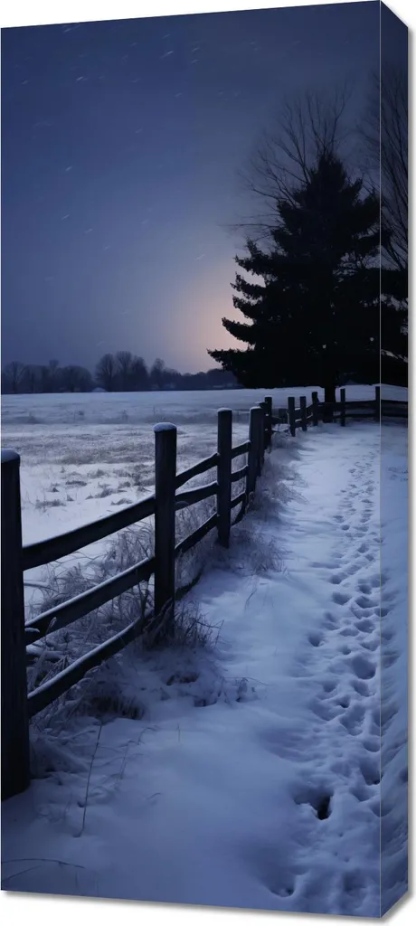 Tableau Image 40 x 90 cm Lumière tranquille de l'hiver pour salon chic
