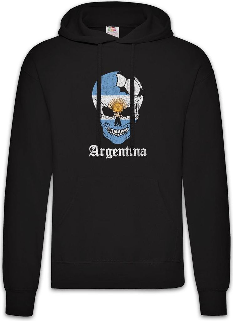 Urban Backwoods Argentina Football Skull I, Herren Hoodie, Farbe: Schwarz, Größe: 2XL
