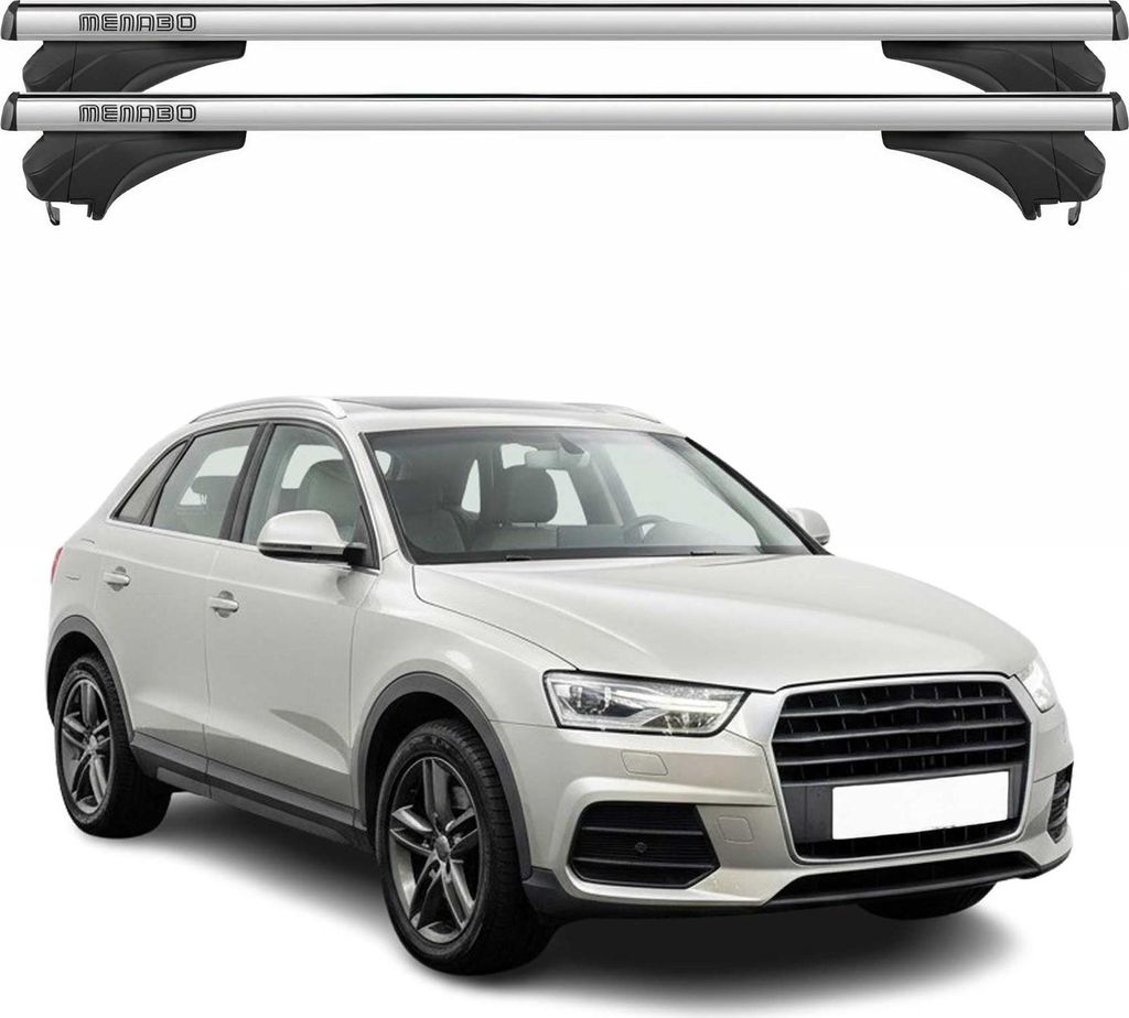 Menabo Dachträger Grundtäger für Audi Q3 8U 2011-2018 Aluminium Silber 2 tlg
