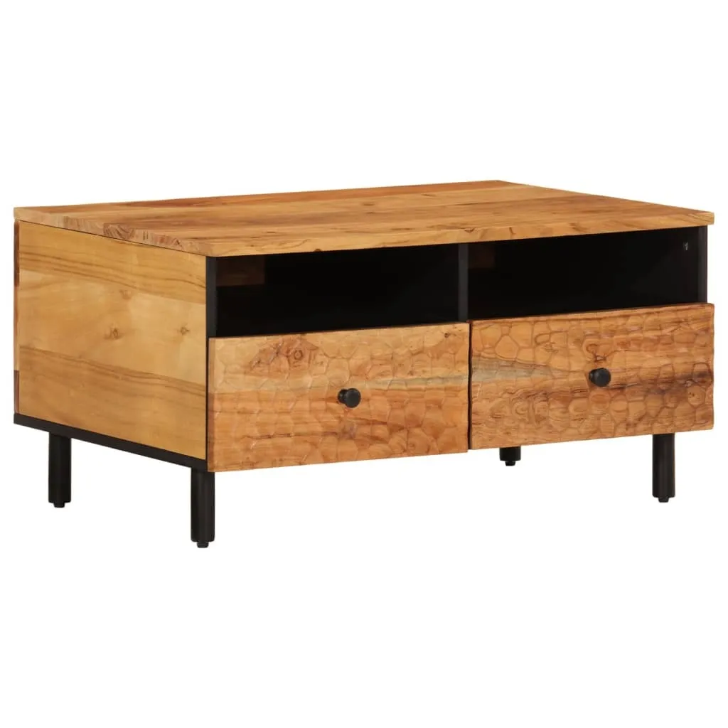Tavolino 80x54x40 cm in legno massiccio di acacia