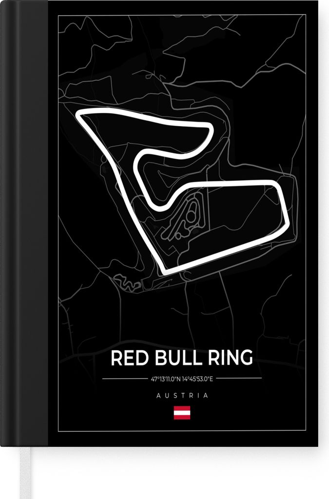 MuchoWow Notizbuch Tagebuch Haushaltsbuch Notebook A5 F1 - Rennstrecke - Red Bull Ring - Österreich - Rennstrecke - Schwarz - Notizblock - Notiz...