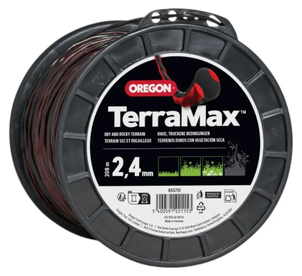 Fil débroussailleuse Oregon TerraMax 2,4 mm haute résistance 208 mètres