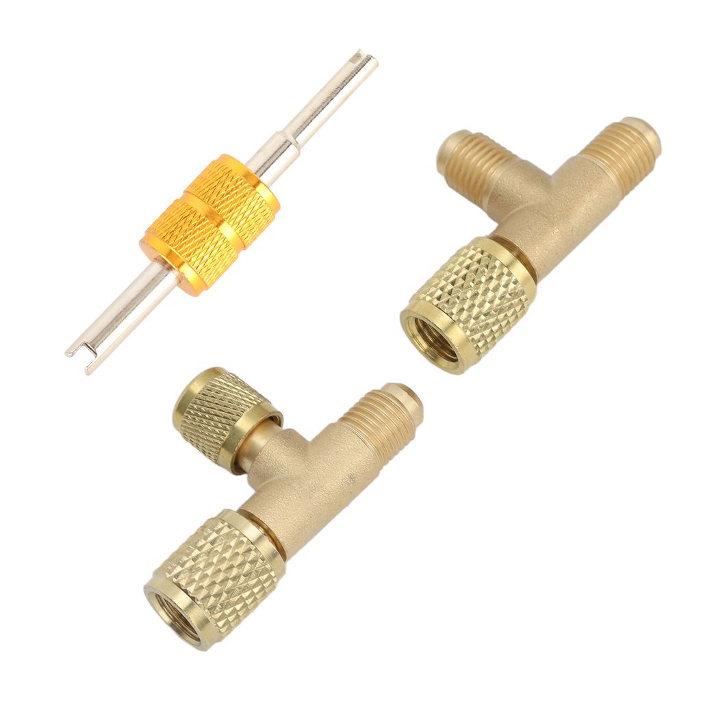 1/4-inch ventielkern, messing T-stuk adapter, Productafbeelding 