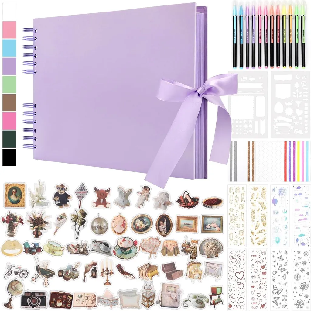 Livre d'or scrapbooking violet pour projets créatifs et bricolage DIY