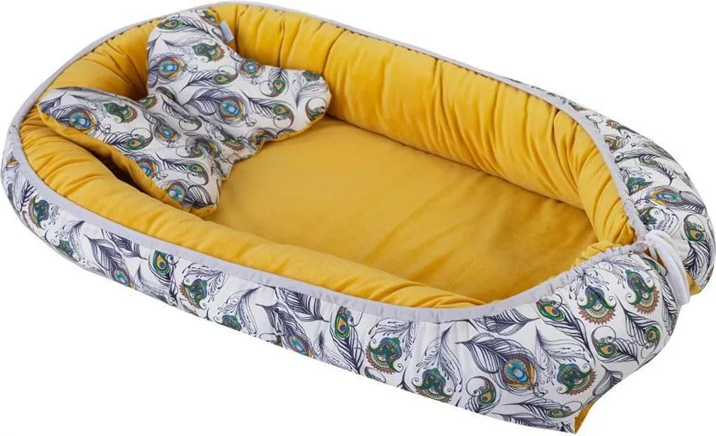 Cocon Bébé Anti-Stress Velours Moutarde : Sommeil Sécurisé 55x80 cm