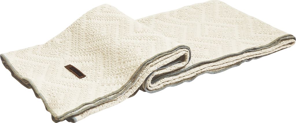 Wohndecke Premium Decke 170 x 130 cm beige als weiches Plaid aus Baumwolle in strukturiertem Waffel Piqué
