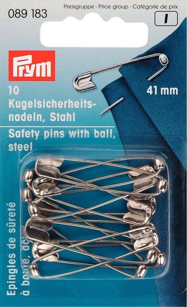 Kugel-Sicherheitsnadeln, Nr.2, 41mm, silberfarbig Produktbild 