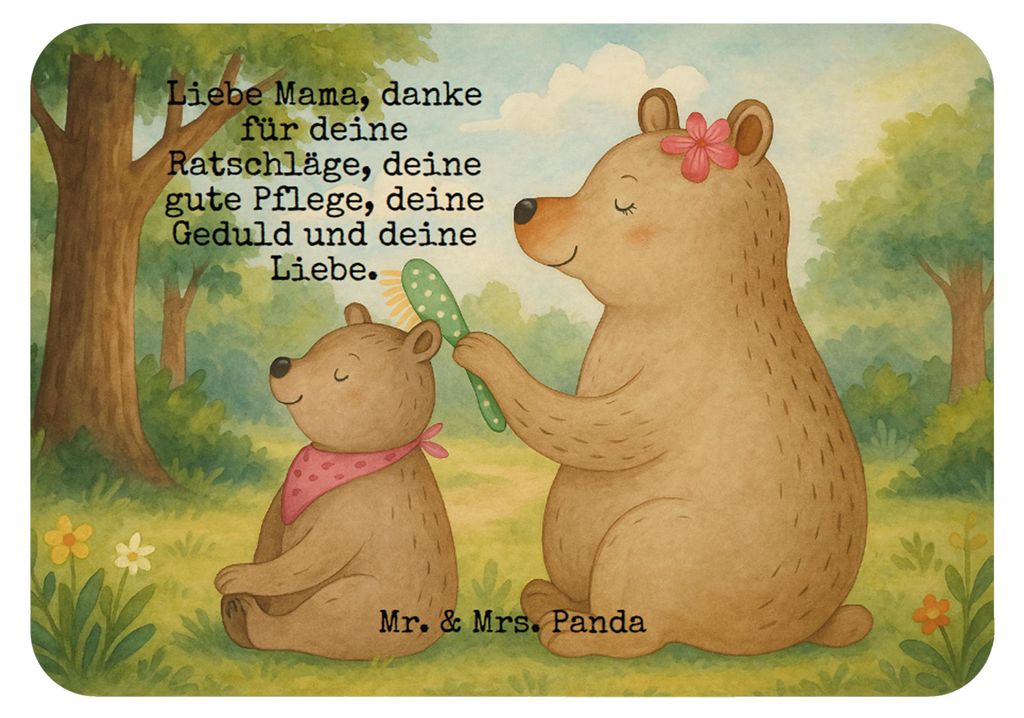 Mr. & Mrs. Panda Kühlschrankmagnet Bär Kind Design - Weiß - Geschenk, rechteckmagnet, Mama, Bruder, Familie, whiteboardmagnet, wandmagnet, Mutte...