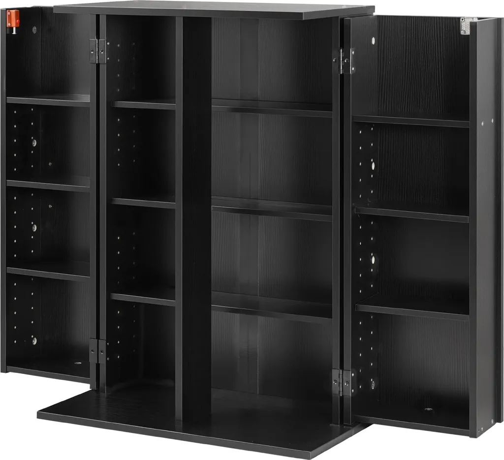 Armoire de rangement compacte 16 cases pour disques de jeux et livres