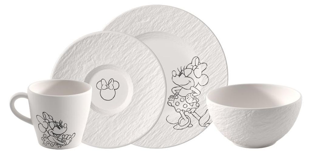 Villeroy & Boch Manufacture Rock blanc - Mickey Mouse Frühstücks-Set 4-teilig