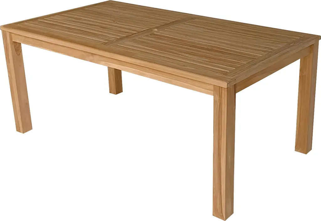 Grande table de jardin rectangulaire 180cm JAVA en bois de teck véritable