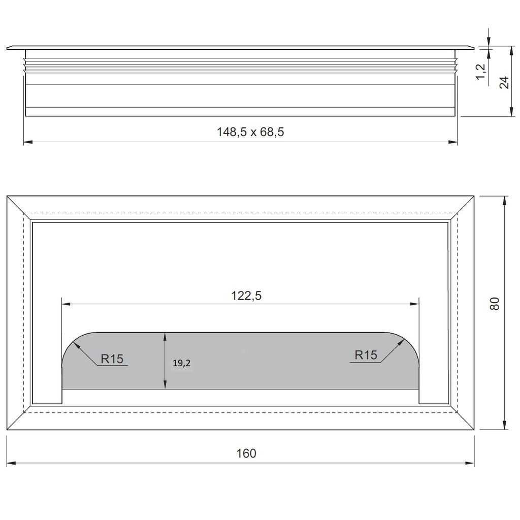 1 Stück Kabeldurchführung Schreibtisch 160x80 Mm Kabelkanal Mit