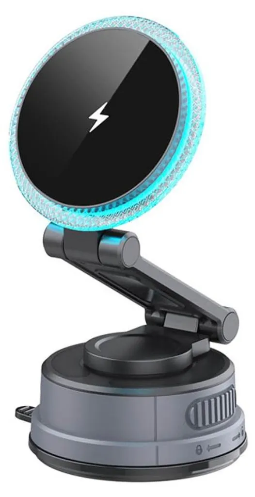 Support Magnétique 15W avec Ventouse Puissante et Rotation 360 Degrés