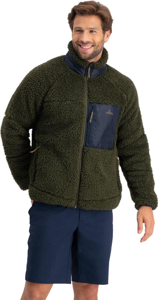 NOMAD Sherpa Fleeceweste Uni | Dunkelgrün | XL | Hochflor-Fleece | Extra warm, weich & atmungsaktiv | Mit Reißverschluss, Windstopper & Taschen