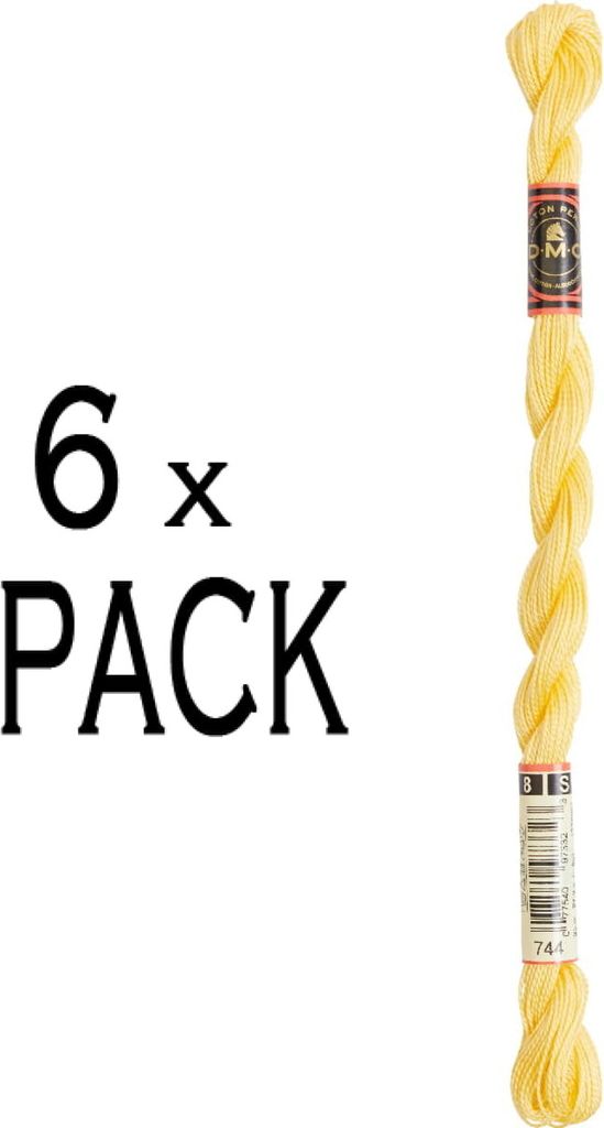 6x DMC filo per ricamo, spessore 8, 25 m, 115ar/8-744 Immagine del prodotto 