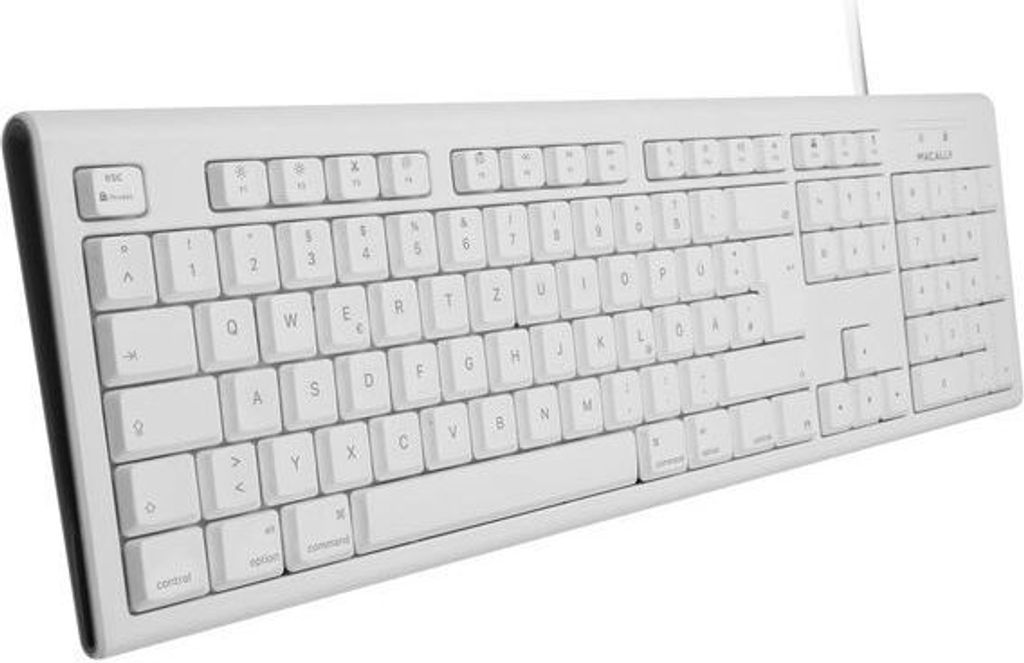 Macally QKEY-DE, erweiterte Mac-Tastatur, USB-A 105-Tasten mit Ziffernblock, deutsches QWERTZ-Layout