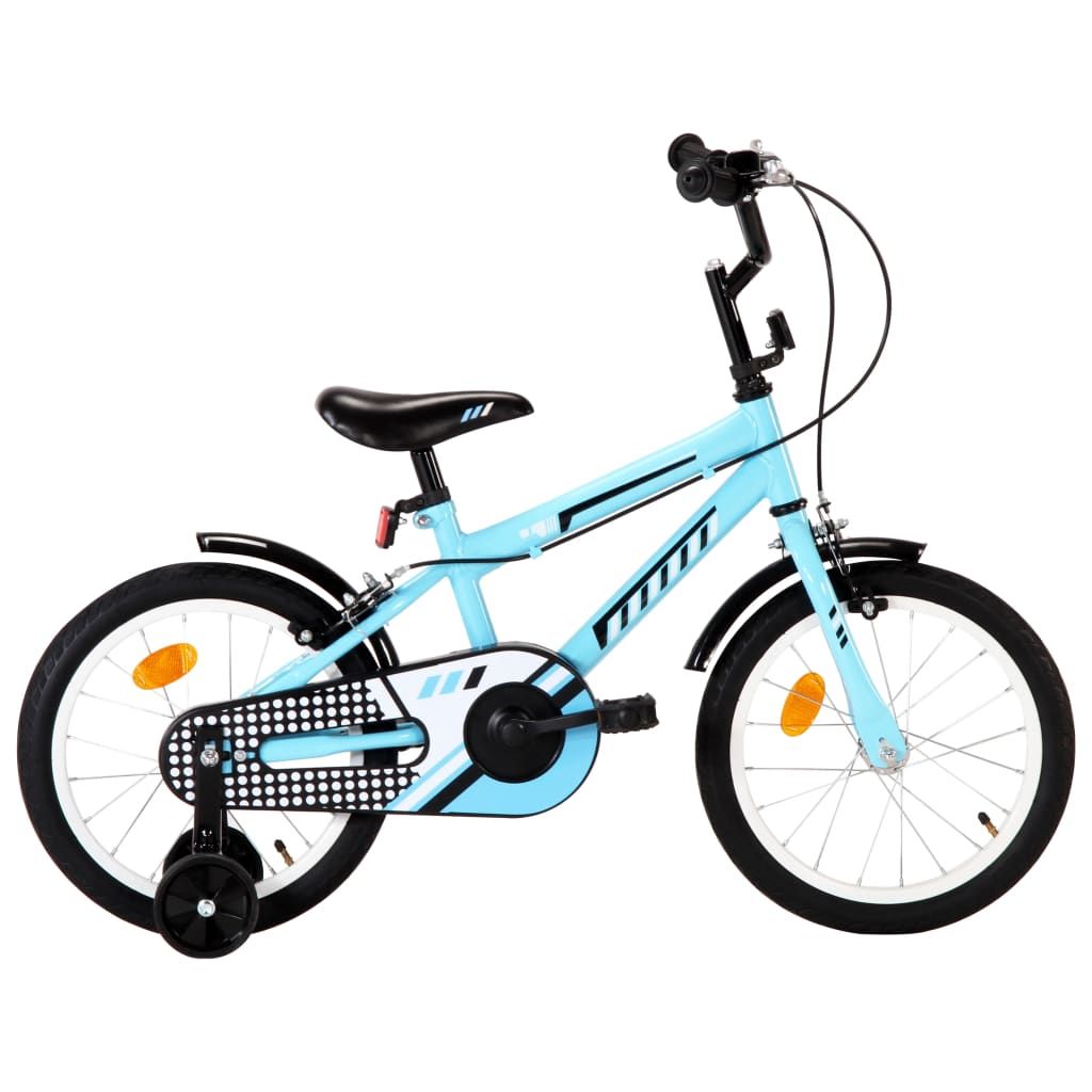vidaXL Kinderfahrrad 18 Zoll Blau Weiß Kinderrad Fahrrad für Kinder Junge 