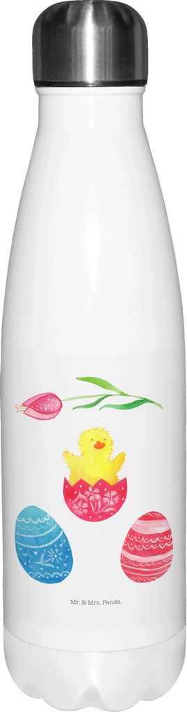 Mr. & Mrs. Panda Thermo-Trinkflasche Küken Schlüpfen - Weiß - Geschenk, Frohe Ostern, Trinkflasche, Ei, Osterei, trinkflaschen, Teeflasche, Ther...