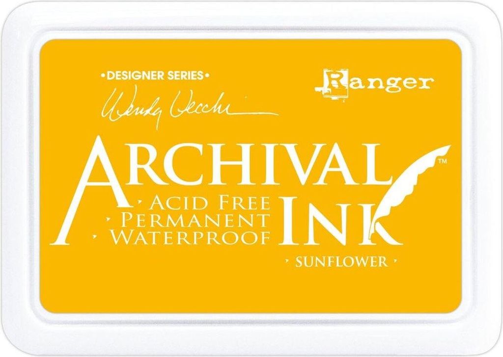 Ranger Archival Ink Stempelkissen - Feinkontur/Wasserfest Sunflower by Wendy Vecchi