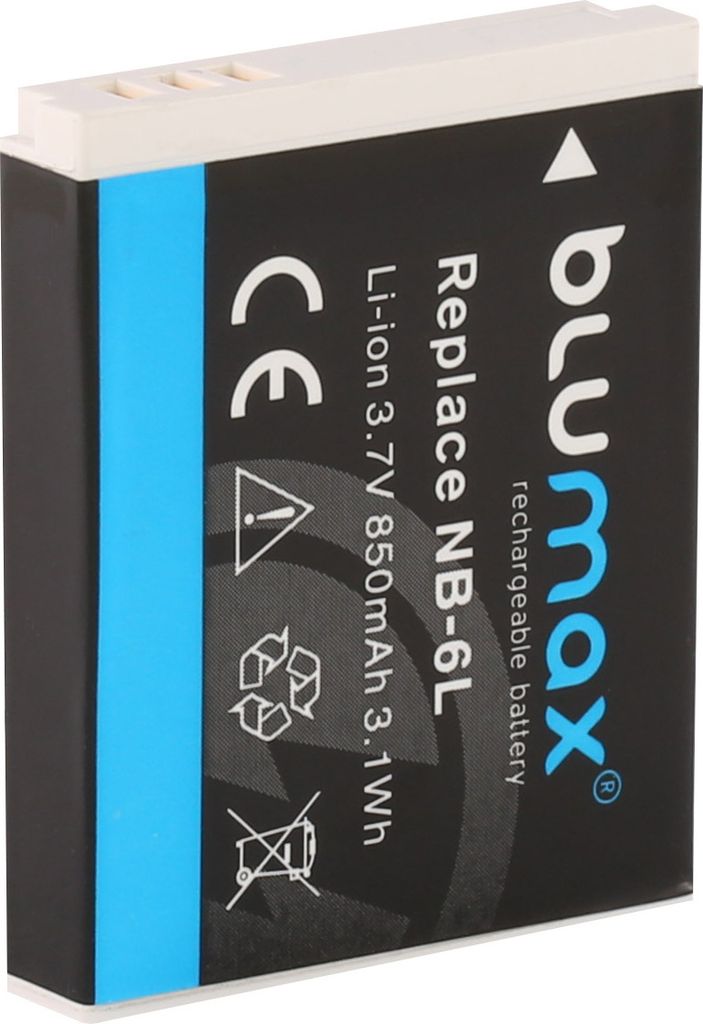 2x Blumax Akku | für Canon NB-6L Digitalkamera | Kapazität 850mAh |Spannung 3,7Volt | Video- und Kamerazubehör