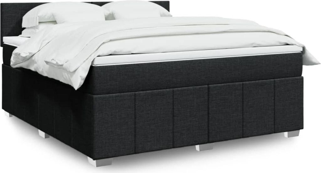 Maison Exclusive - Boxspringbett mit Matratze Schwarz 180x200 cm Stoff