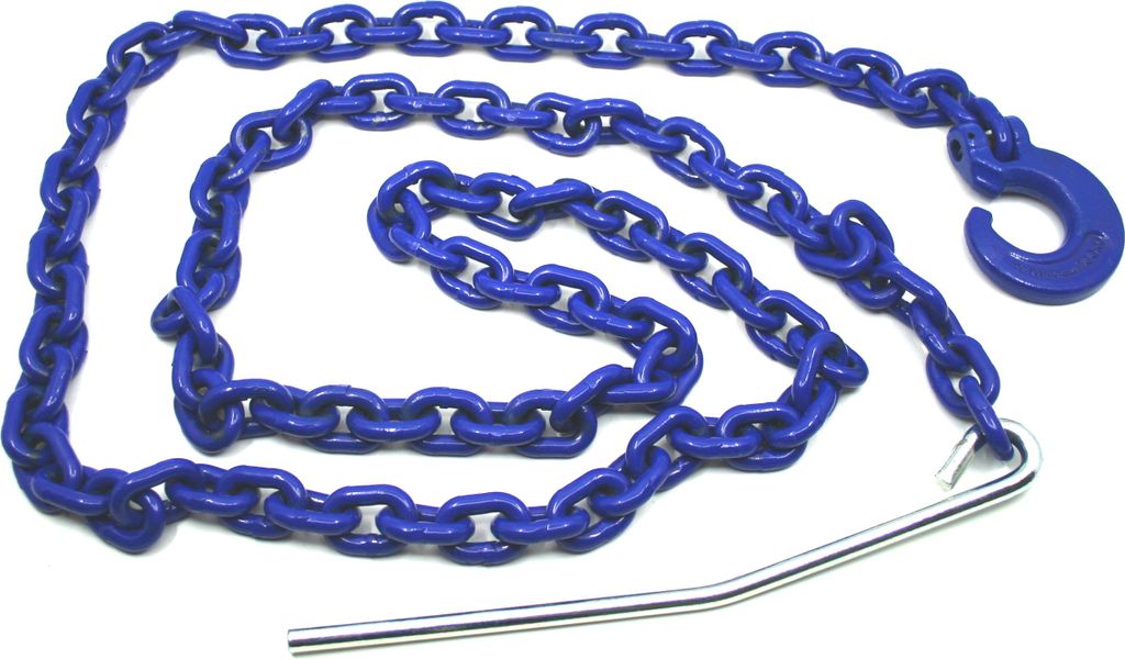 Chokerkette rund 8 mm | 2,5 m Länge mit Nadel und Schlinghaken, Rückekette