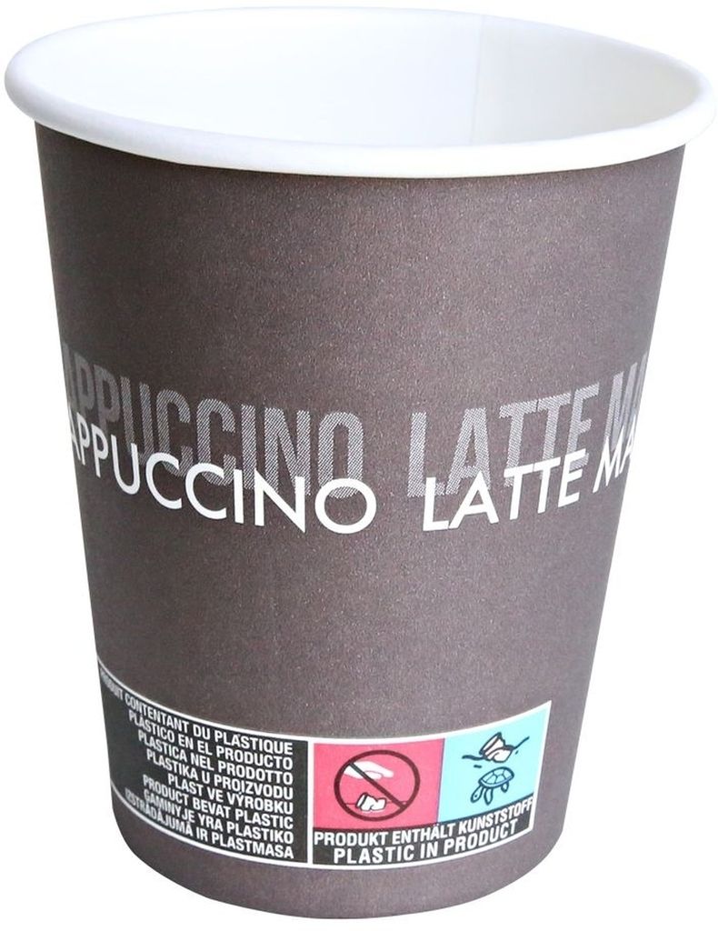Kaffeebecher To Go 300ml DM 80mm Pappe braun-weiß VE=20x50 Stück