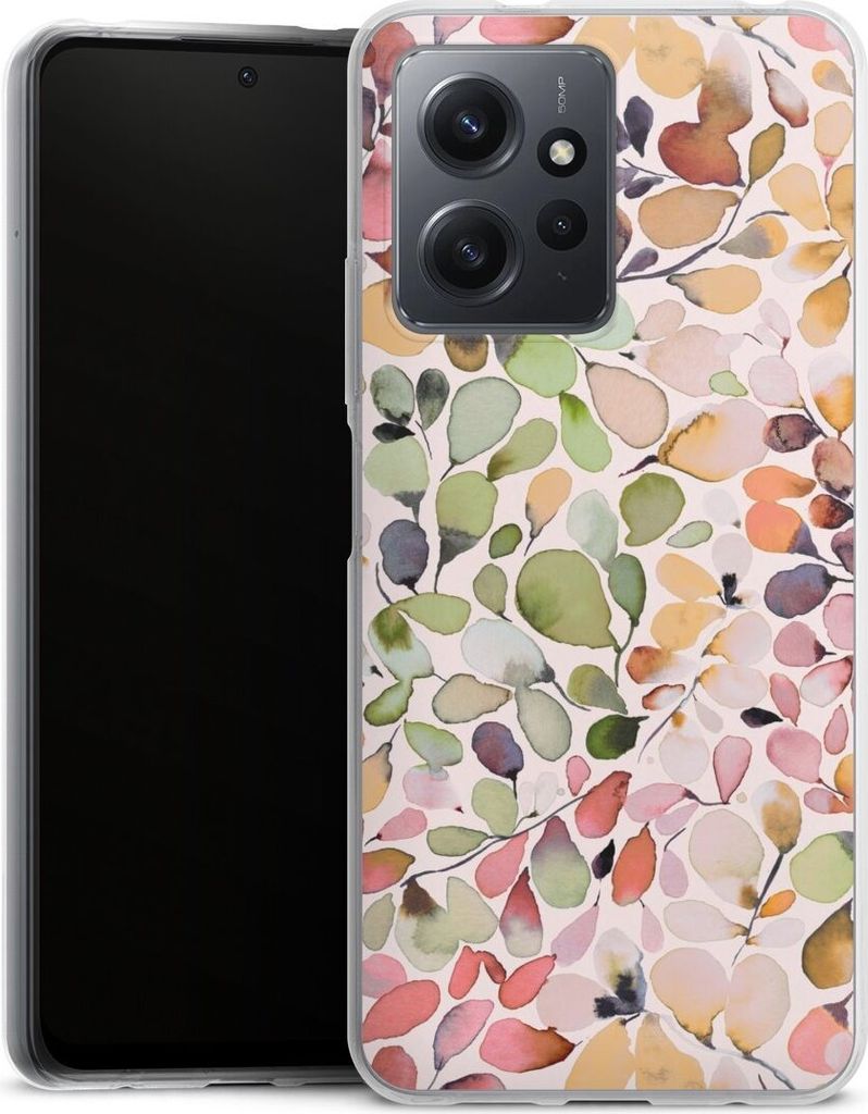 DeinDesign Handyhülle für Xiaomi Redmi Note 12 4G Silikon Hülle Case Smartphone Schutzhülle Muster Pattern Eukalyptus