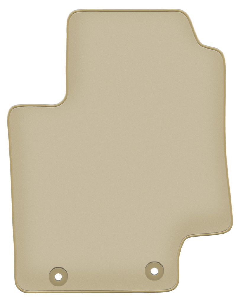 Fahrerfußmatte Velours PREMIUM beige passend für Kia Rio II DE (2005-2011, Schrägheck) – mit Befestigungen – passgenau