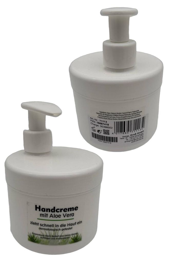 Aloe Vera Handcreme 500 ml im Pumpspender – schnell einziehend