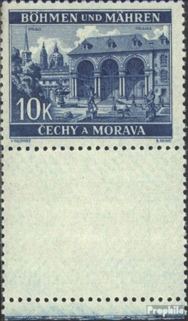 Briefmarken Böhmen und Mähren 1940 Mi 60LS mit Leerfeld postfrisch Freimarken