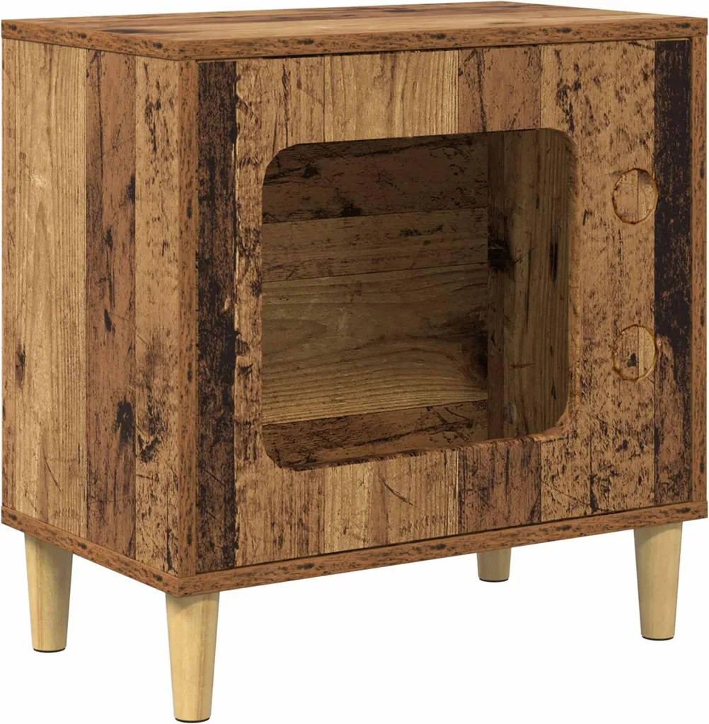 SYFAX™ Casetta Gatti Legno Recupero 51x30x52 cm | Cuccia Eco-Friendly