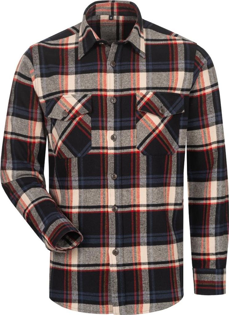 Feldtmann Craftland Flanellhemd TURRELL Gr. XL schwarz/marine/beige/rot kariert