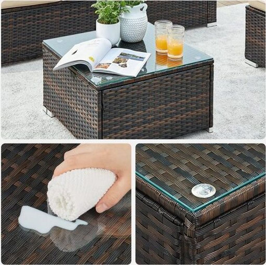 SONGMICS (5-tlg) Gartenlounge-Set, Tisch, Fußhocker und Produktbild 5