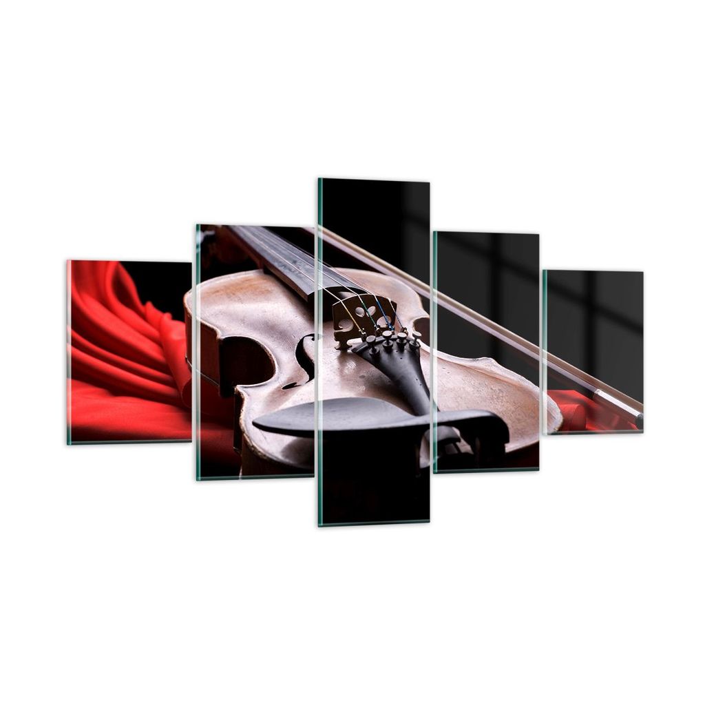Bilder auf glas - Violine Harmonie Instrument Musik - 125x70cm - Glasbilder - Wandbilder - Kunstdruck - Wanddekoration aus Glas - Glas Bilder - Wan...