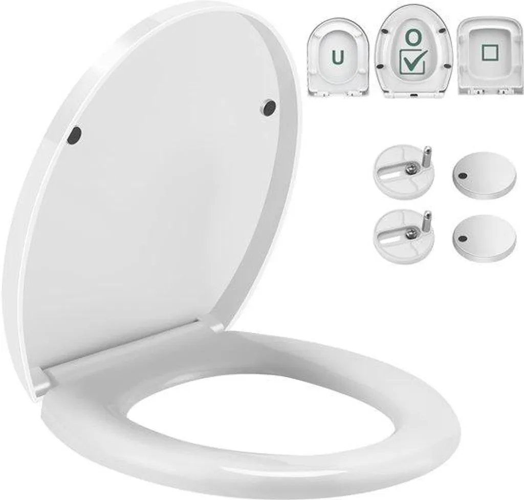 Lunette de toilette ovale antibactérienne haute qualité blanc universel