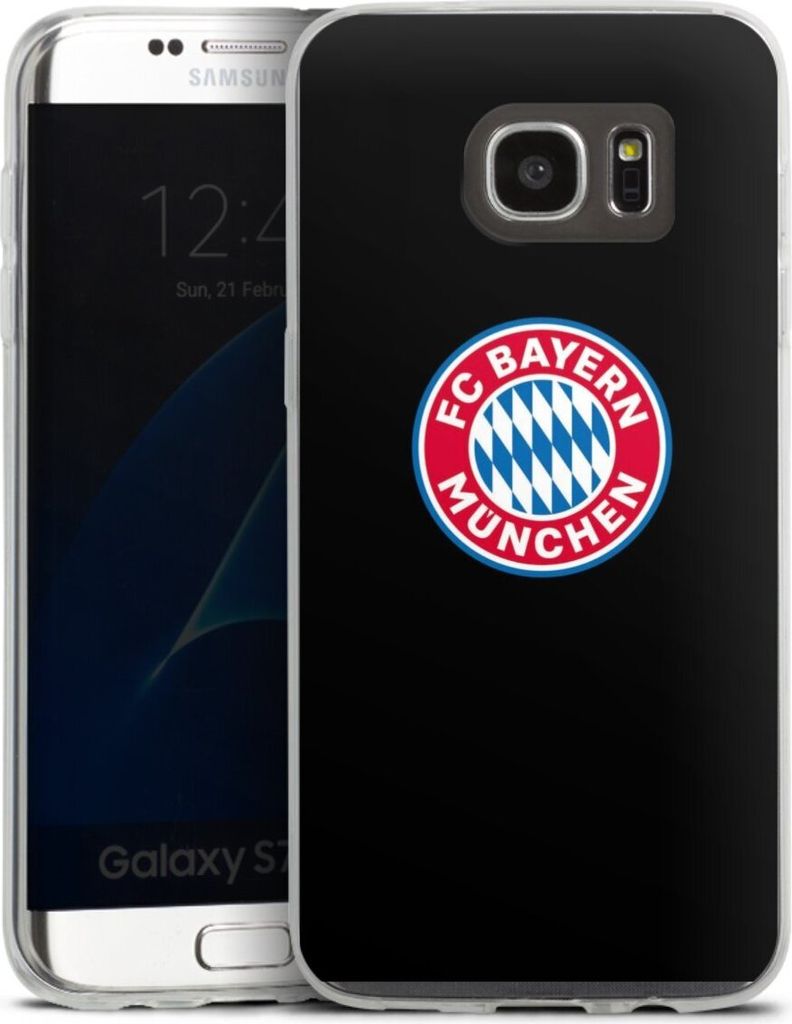 DeinDesign Slim Hülle für Samsung Galaxy S7 Edge Silikon Case Ultra Dünn Handyhülle FC Bayern München Logo Offizielles Lizenzprodukt