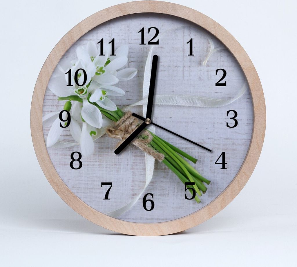 Holzuhr 20fi cm wanduhr - Blumenstrauß