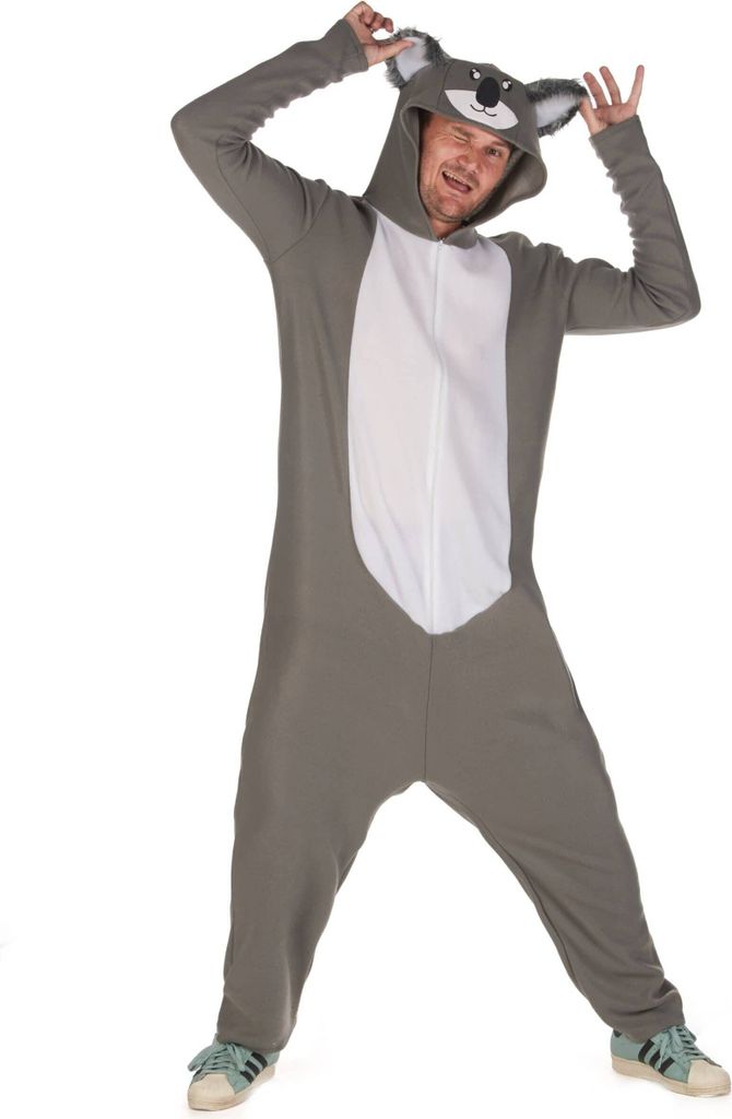 Costume da Koala per uomo grigio-bianco - taglia unica Immagine del prodotto 